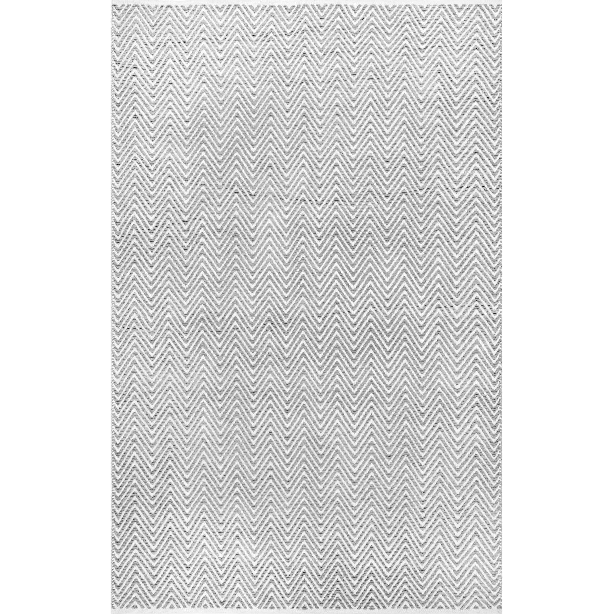 Nala Herringbone Rug - Light Gray - 7'6"x9'6" - Image 0