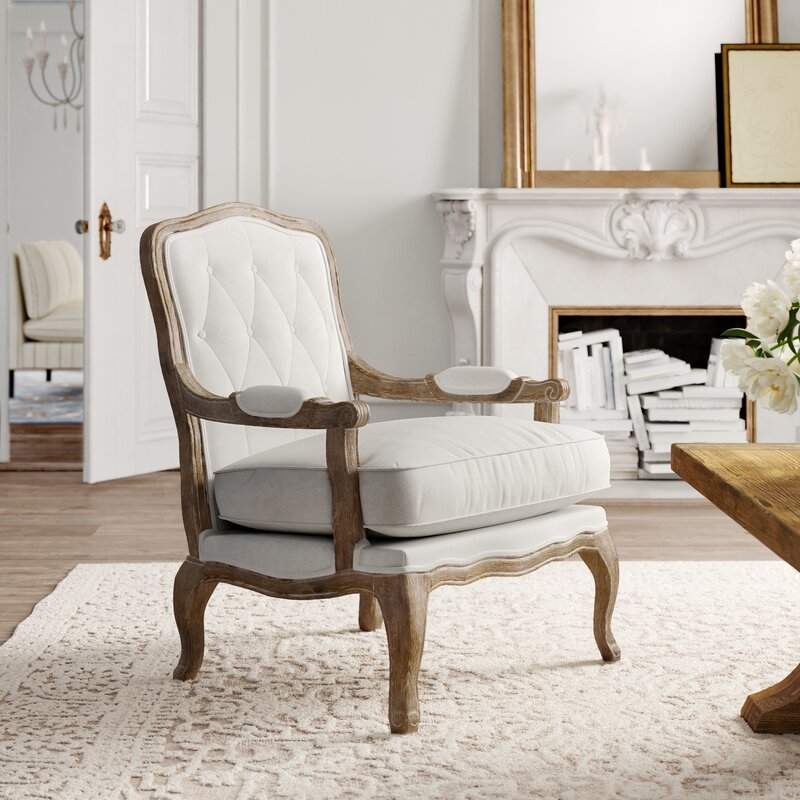 Alto 29'' Wide Tufted Linen Armchair - Image 0