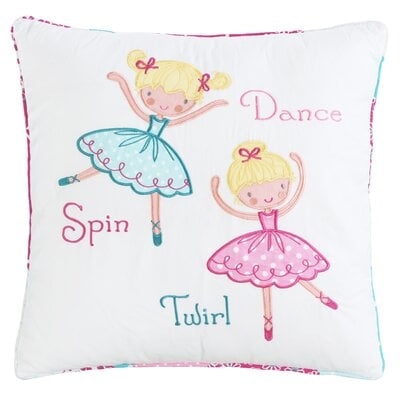 Carmean Ballet Dancing Girl Cotton Throw Pillow - Image 0