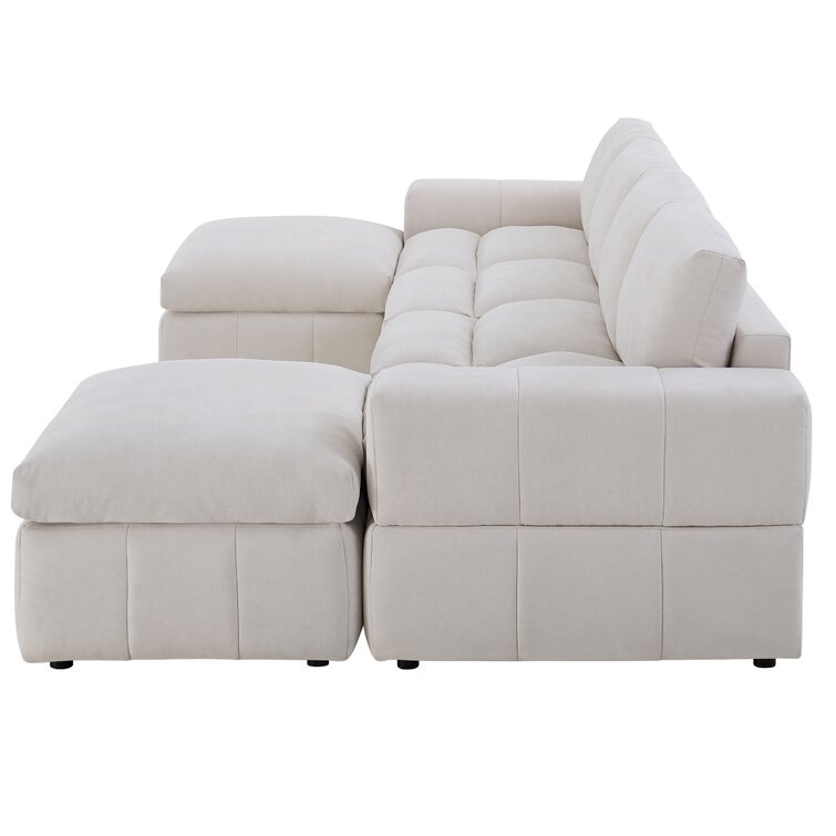 Durah 134" Wide Reversible Modular Sectional with Ottoman - Image 3