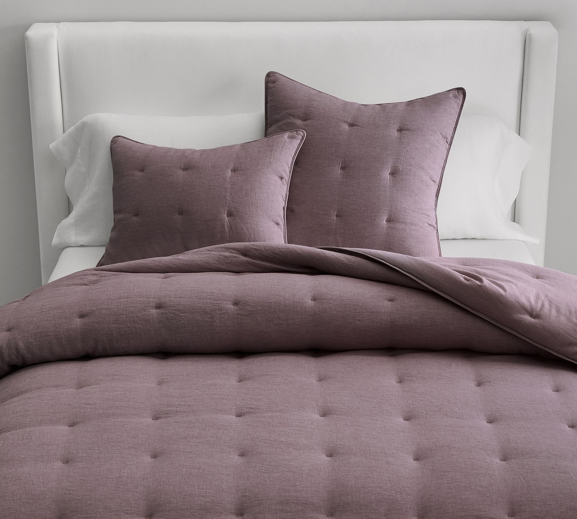 Belgian Flax Linen Comforter, Full/Queen, Fig - Image 0