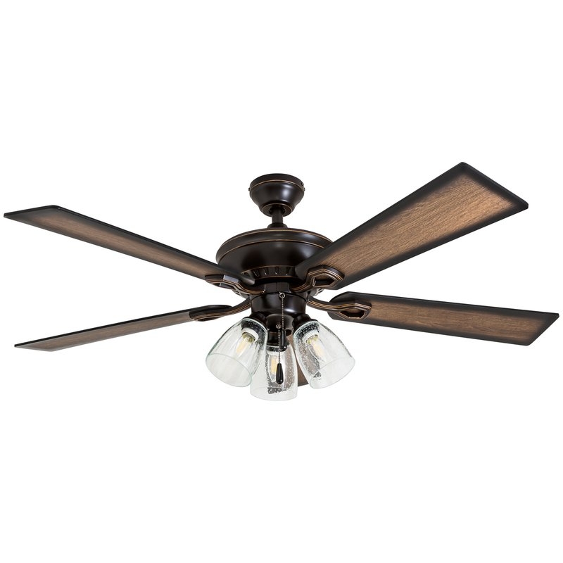 52" O'Hanlon 5 Blade Ceiling Fan, Light Kit Included - Image 1