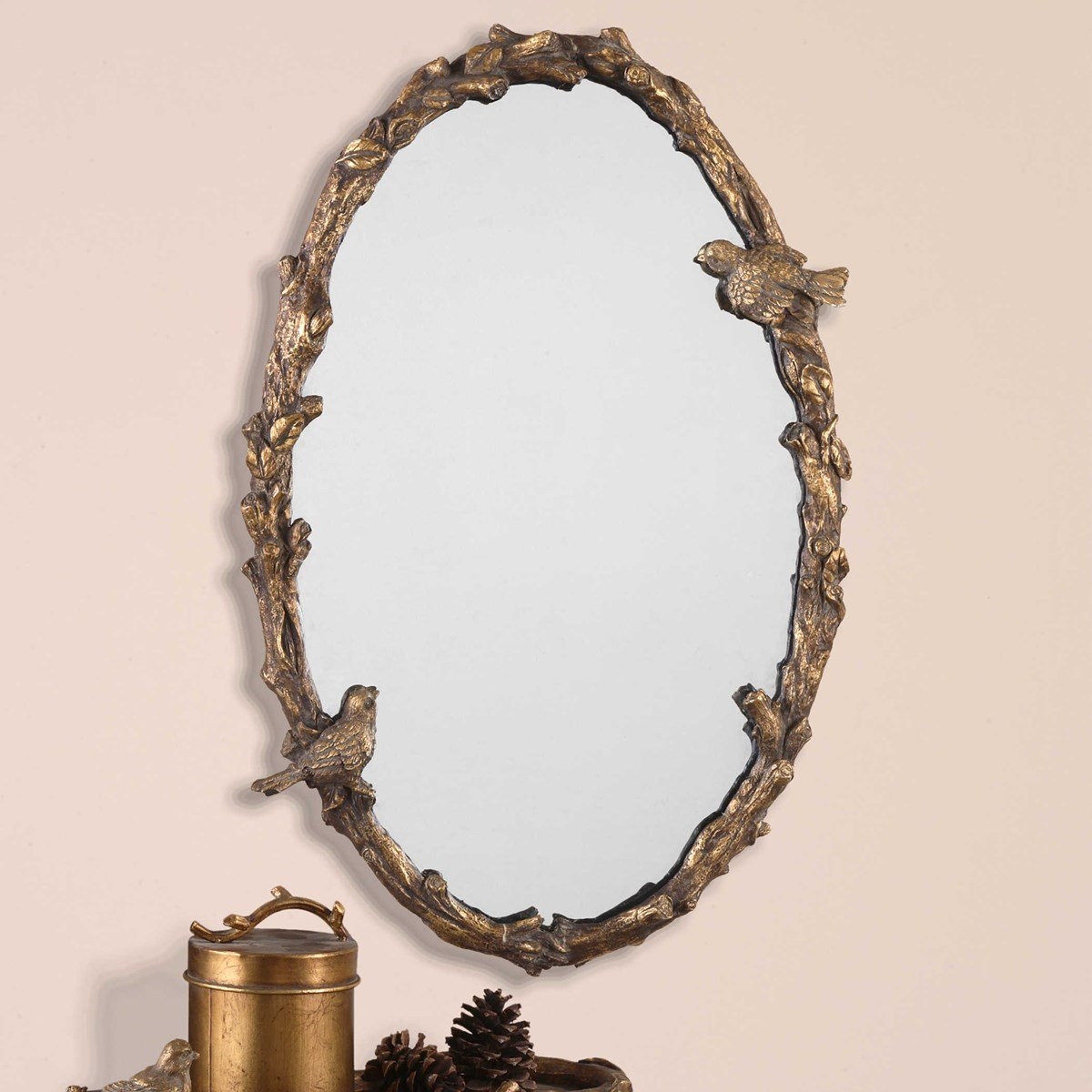 Paza Oval Vine Gold Mirror - Image 0