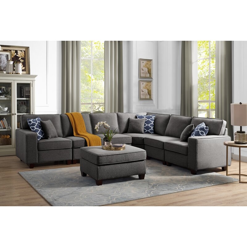 Laureen 123.5" Reversible Modular Sectional with Ottoman (Back in stock Feb 2021) - Image 0