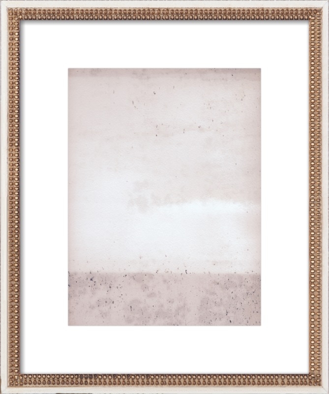 Overcast - Soft Pinks, 20x24", Ornate - Distressed Cream Double Bead Wood Frame with Matte - Image 0