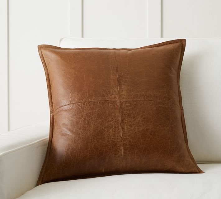 Pieced Leather Pillow Cover - Image 0