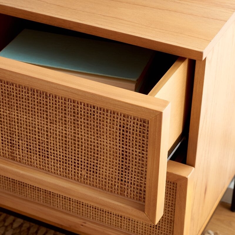 Hei 2 Drawer Rattan Nightstand - Image 2