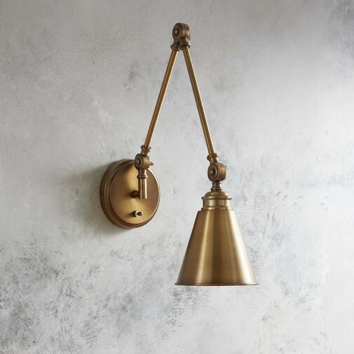 Waucoba 1-Light Swing Arm Lamp, Warm Brass - Image 1
