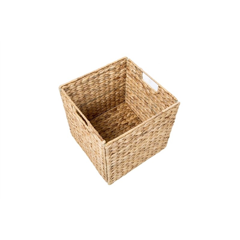 Foldable Hyacinth Storage Basket with Iron Wire Frame - Image 2