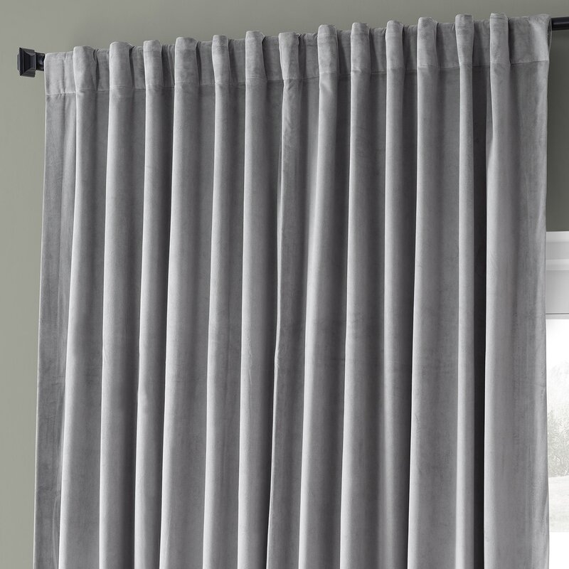 Signature Blackout Double Wide Velvet Rod Pocket Single Curtain Panel - Image 2