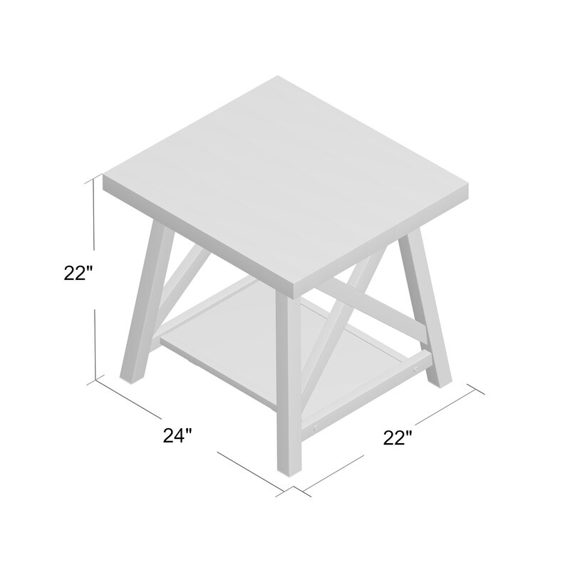 Isakson Trestle End Table with Storage - Image 4