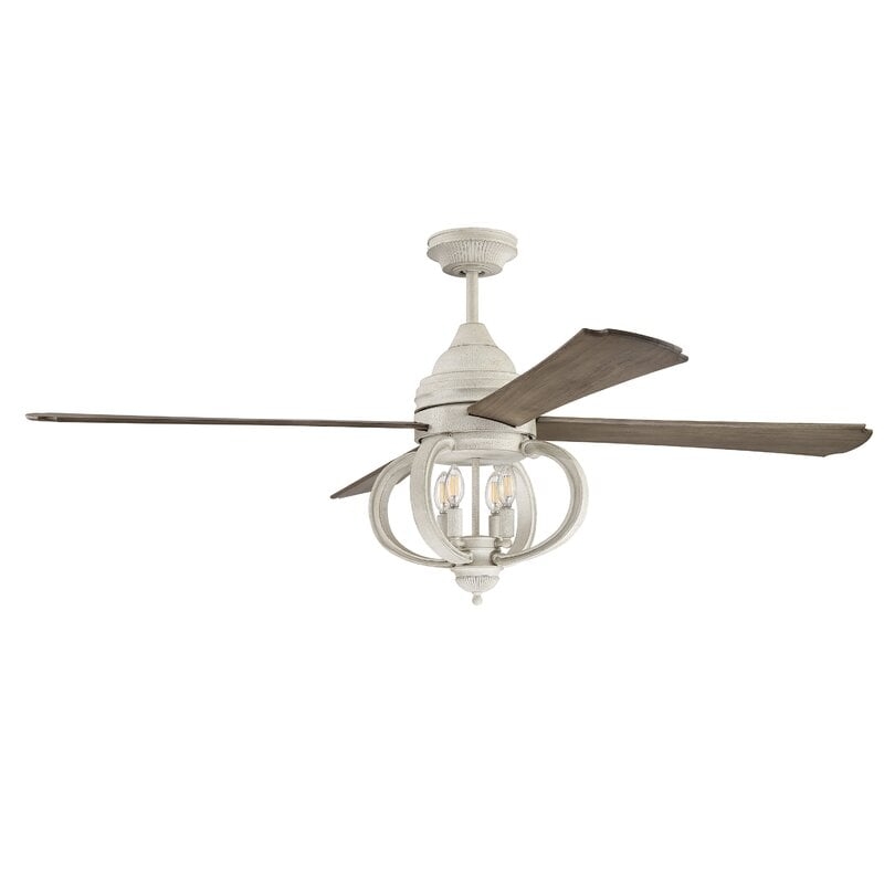 60'' Nevitt 4 - Blade Standard Ceiling Fan with Remote Control and Light Kit Included - Image 0