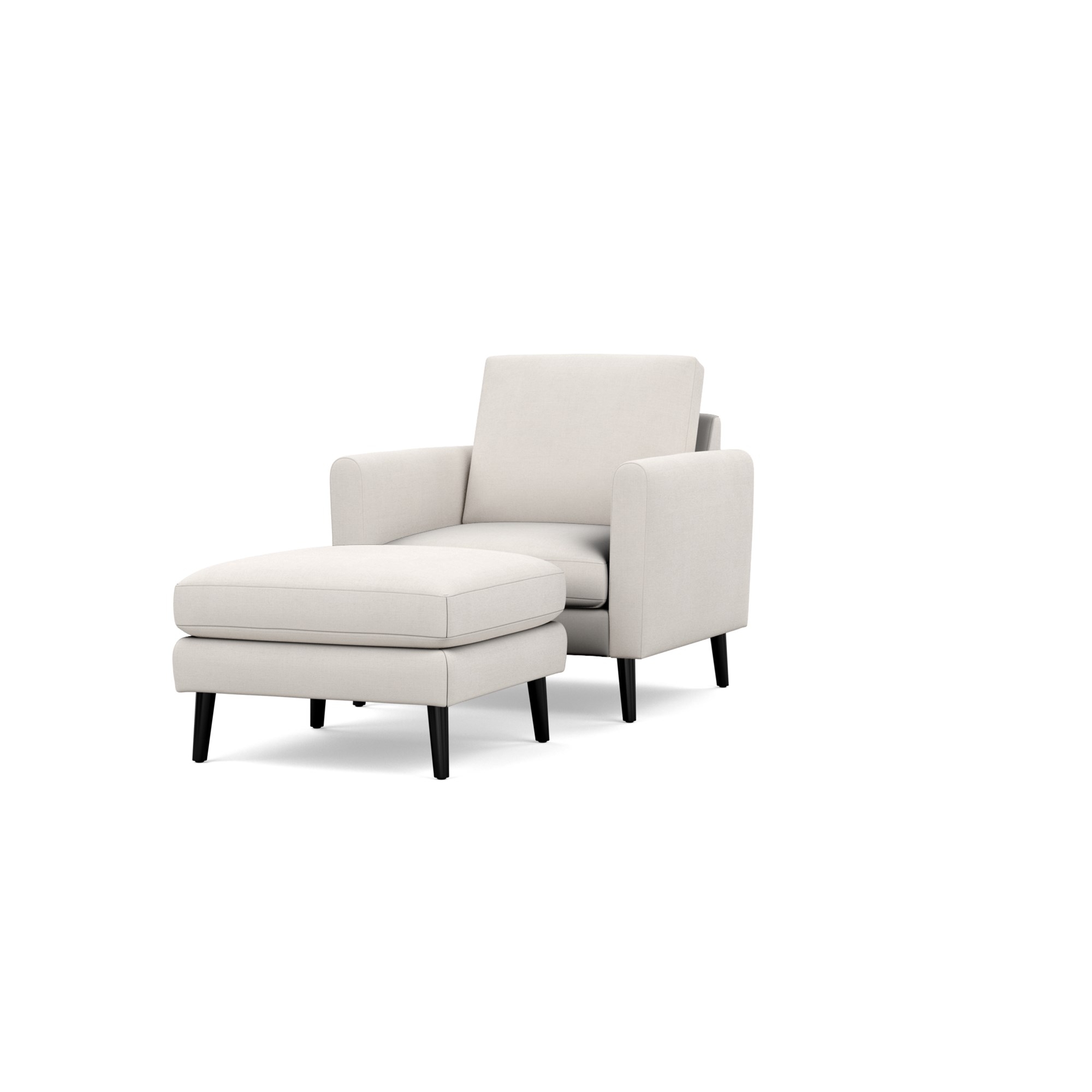 Nomad Armchair and Ottoman High Arms in Ivory, Leg Finish: EbonyLegs - Image 0