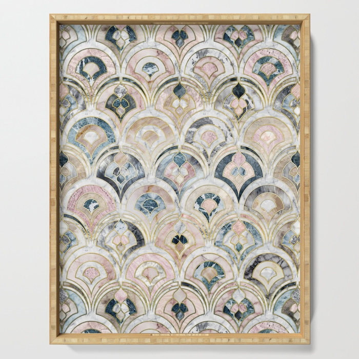 Art Deco Marble Tiles in Soft Pastels Serving Tray - 22 1/2" X 17 1/2" - Image 0