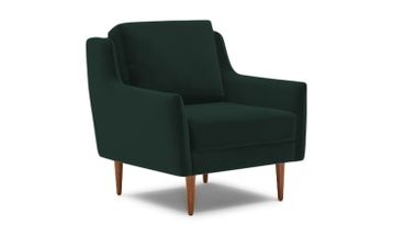 Green Bell Mid Century Modern Chair - Royale Evergreen - Mocha - Image 0