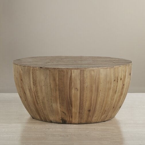 Bayer Solid Wood Drum Coffee Table - Image 1