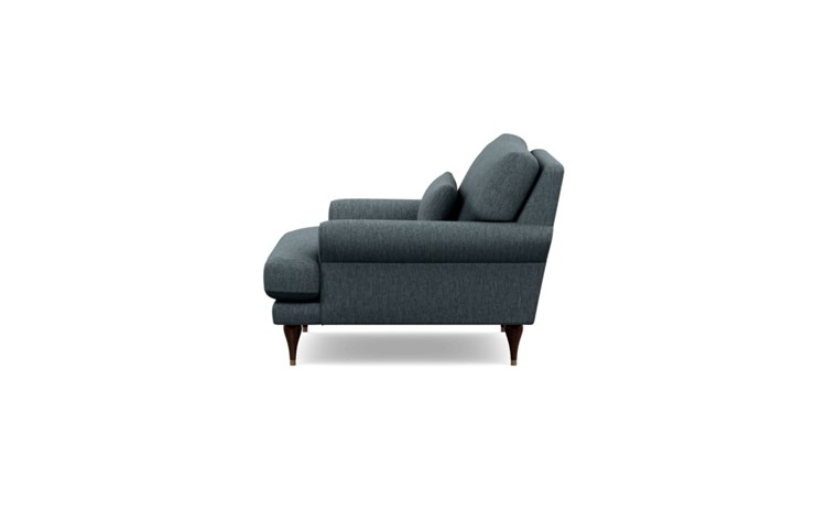 MAXWELL Accent Chair - Rain Cross Weave fabric/Oiled Walnut with Brass Cap Stiletto Leg - Image 3