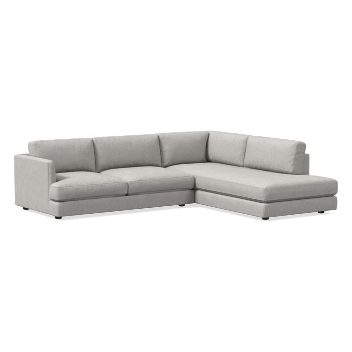 Harris Sectional Set 12: Right Arm 75" Sofa, Left Arm Terminal Chaise, Poly, Chenille Tweed, Irongate, - Image 0