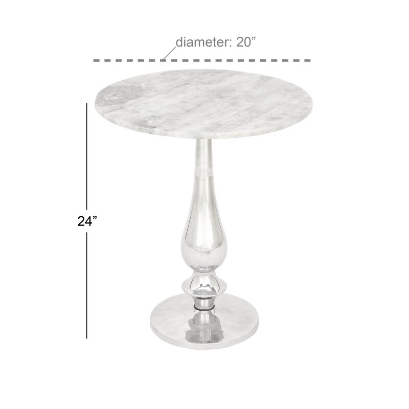 Yorkshire Aluminum and Marble End Table - Image 3