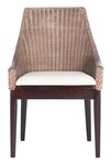 Franco Rattan Sloping Chair - Brown - Safavieh - Image 1