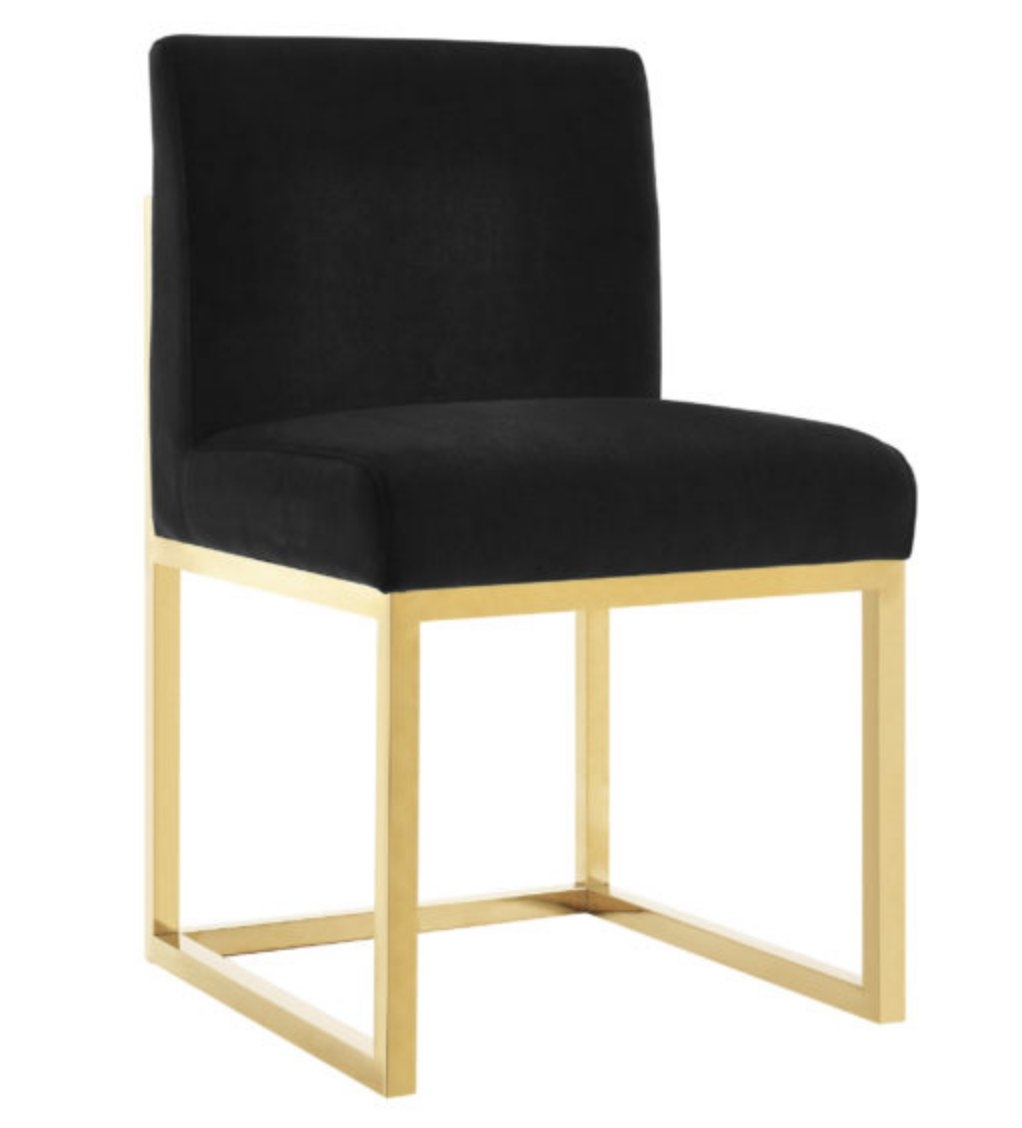 Haute Black Velvet Chair - Image 0