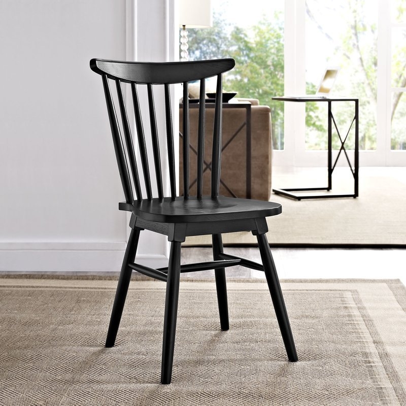 Amble Solid Wood Dining Chair, Black - Image 3