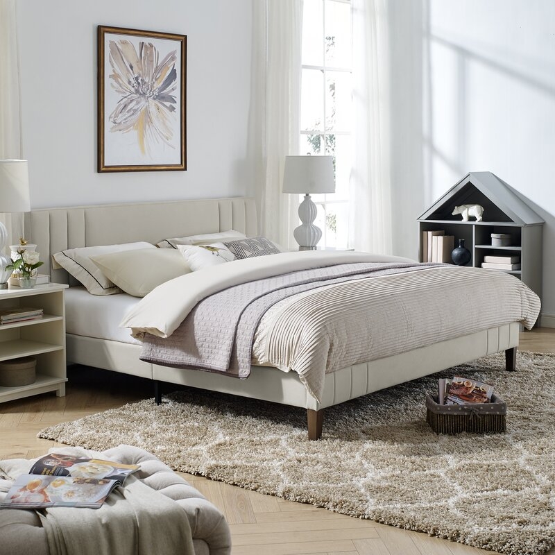 Moniz Upholstered Platform Bed - Queen - Peyton Shell - Image 2