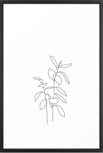 Plant one line drawing illustration - Ellie Framed Art Print - Image 0