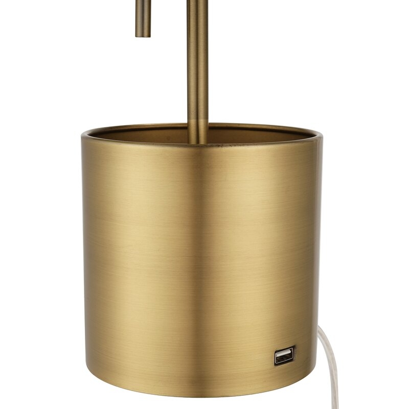 Pratt 19" Brass Table Lamp with USB - Image 1