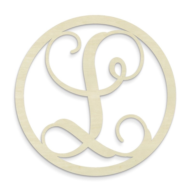Westborough Single Letter Circle Monogram Hanging Initial - Letter L - Image 0