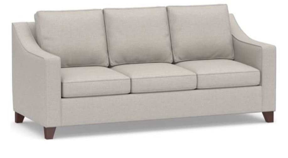 Cameron Slope Arm Upholstered Sofa 3-Seater 85", Polyester Wrapped Cushions, Heathered Twill Stone - Image 0