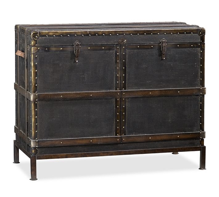 Ludlow Trunk Bar Cabinet, Black - Image 0
