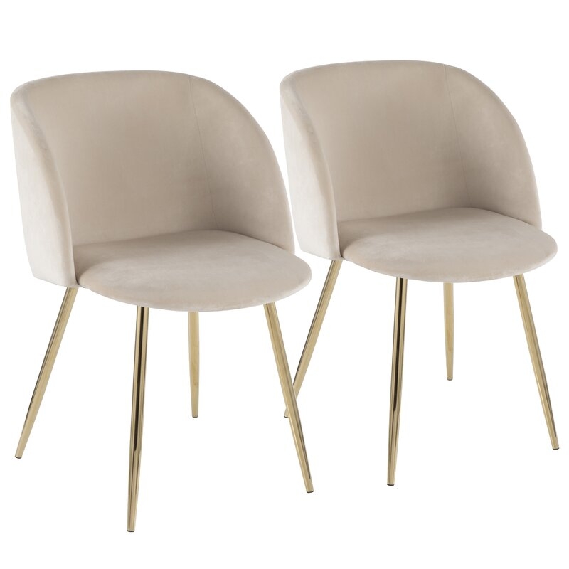 Corinne Upholstered Dining Chair (set of 2), Cream - Image 1