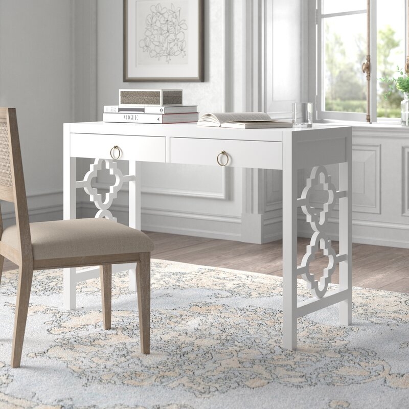 La Verne Solid Wood Desk / White - Image 1