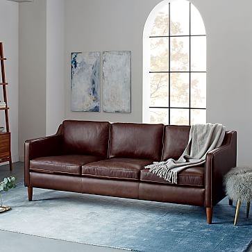 Hamilton Leather 3-Seater Sofa, Burnt Sienna - Image 5