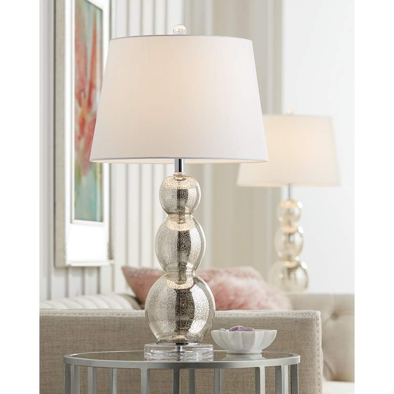 Mercury Glass Triple Gourd Table Lamp - Image 2