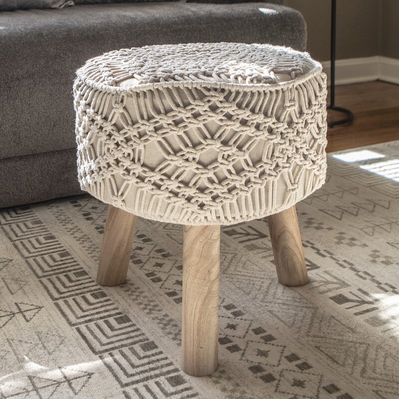 Sabb Crocheted Accent Stool - Image 1
