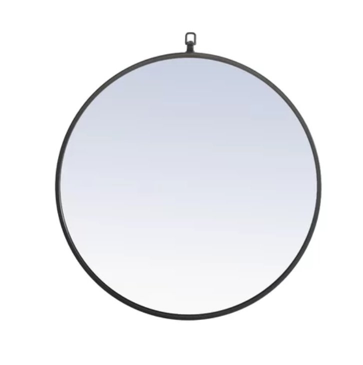 Yedinak Modern and Contemporary Accent Mirror Black, 24" x 24" - Image 0