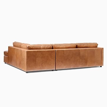 Harris Sectional Set 12: Right Arm 75" Sofa, Left Arm Terminal Chaise, Poly, Leather, Old Saddle - Image 3