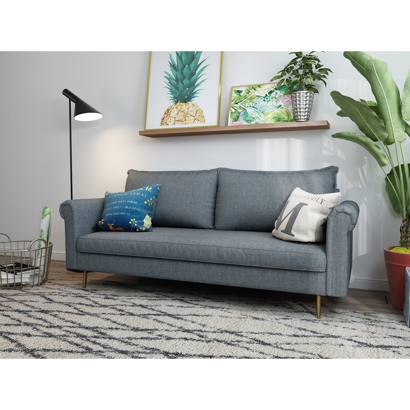 Gray Ripley 71" Rolled Arm Sofa - Image 1