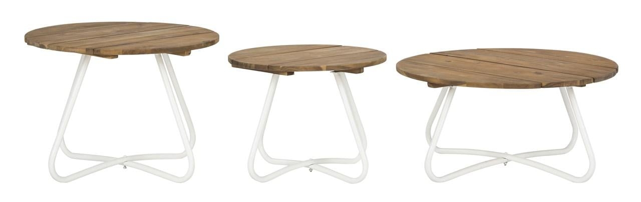 Henderson 3 Piece Wood Top Coffee Table - Natural/White - Safavieh - Image 1