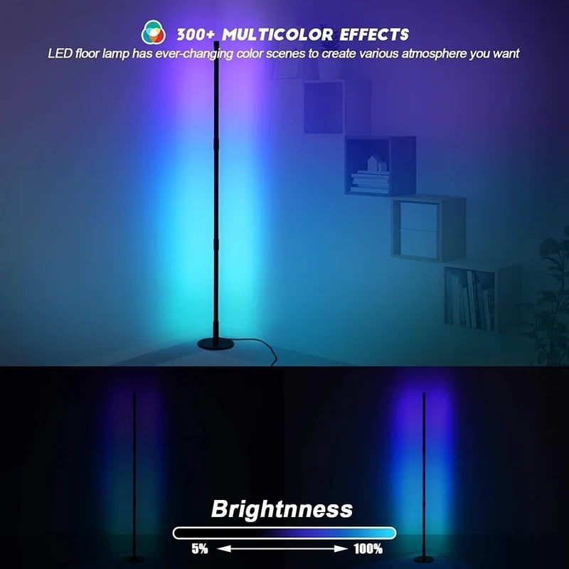 LED RGB Floor Lamp, 56"Color Changing Corner Light With Remote Control - Image 5