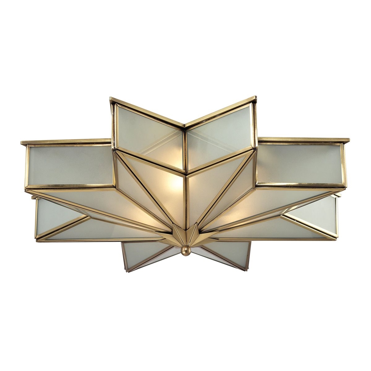 DECOSTAR COLLECTION 3 LIGHT FLUSHMOUNT IN BRUSHED BRASS - Image 0