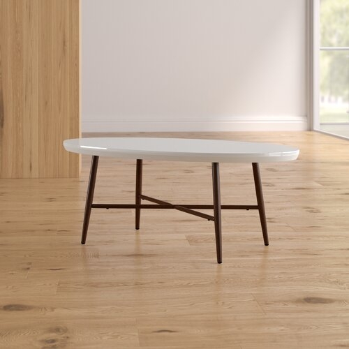 Umstead Oval Engineered Wood Coffee Table-Dark Brown Oak - Image 1