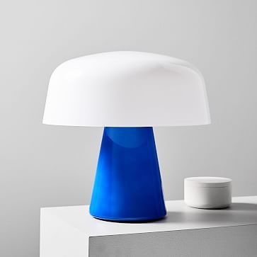 Bella Table Lamp, Small, Landscape Blue, Milk Glass - Image 5