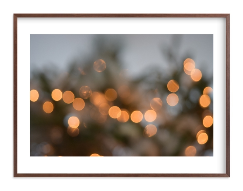 Holiday Bokeh - 40" x 30", walnut frame, white border - Image 0