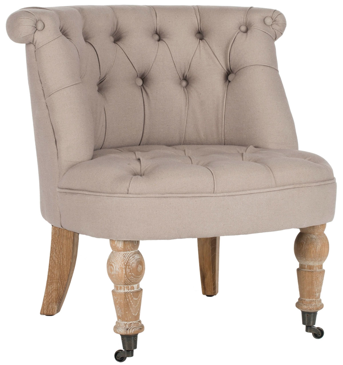 Carlin Tufted Chair - Taupe/White Wash - Arlo Home - Image 2