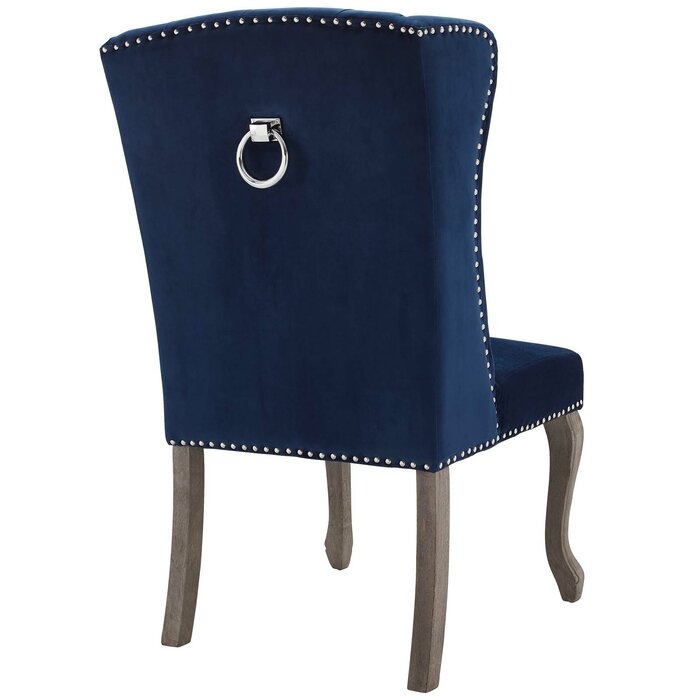Navy Mccafferty Tufted Velvet Upholstered Side Dining Chair - Image 1