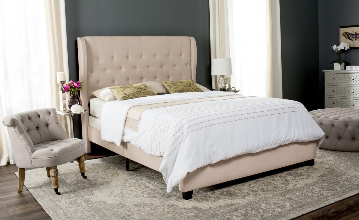 Blanchett Bed - Light Beige - Queen - Safavieh - Image 2