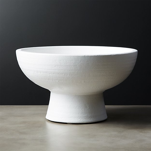 White Ceramic Pedestal Bowl - Image 3